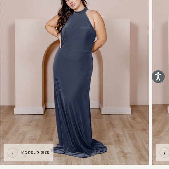 Revelry Indie Blue Tori Velvet Dress - Picture 2 of 2
